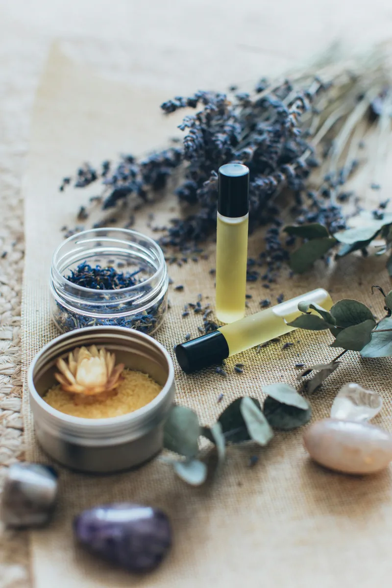 Aromatherapy oils and lavender used in holistic treatments